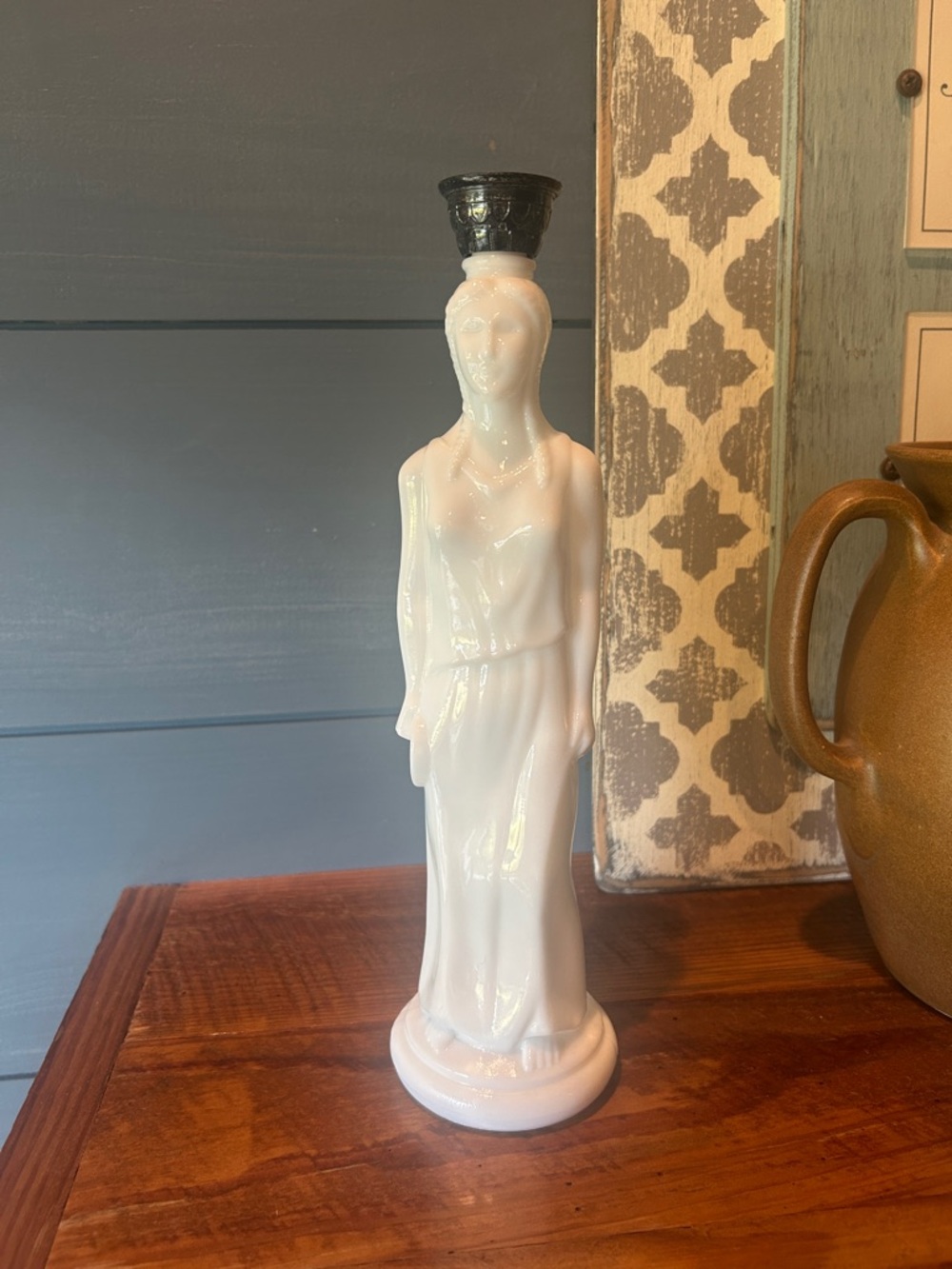 Vintage Avon Milk Glass Greek Goddess Figurine